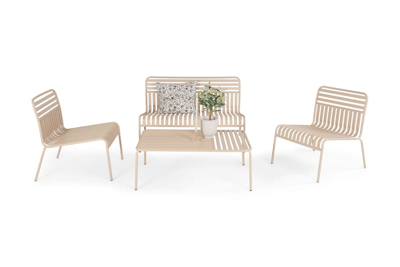Jarva Liten 4-sits Soffgrupp Utomhus i metall - Beige - Trädgård & spabad - Utemiljö - Altan & terrass - Altanmöbler