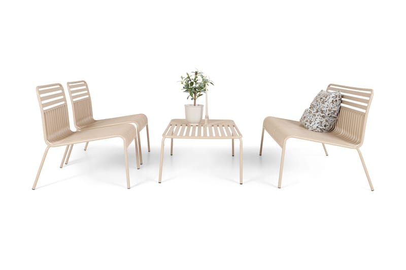 Jarva Liten 4-sits Soffgrupp Utomhus i metall - Beige - Trädgård & spabad - Utemiljö - Altan & terrass - Altanmöbler