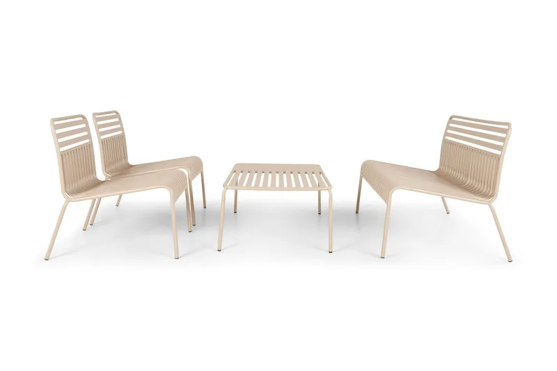 Jarva Liten 4-sits Soffgrupp Utomhus i metall - Beige - Trädgård & spabad - Utemiljö - Altan & terrass - Altanmöbler