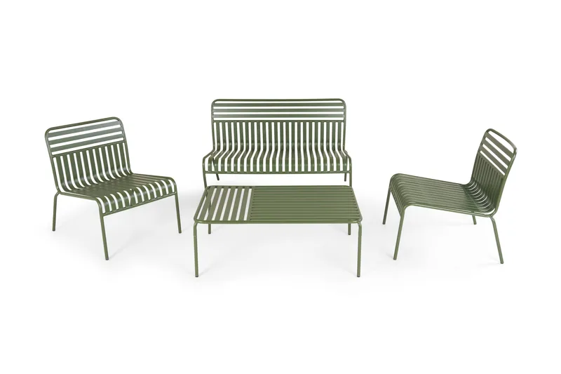 Jarva Liten 4-sits Soffgrupp Utomhus i metall - Oliv - Trädgård & spabad - Utemiljö - Altan & terrass - Altanmöbler