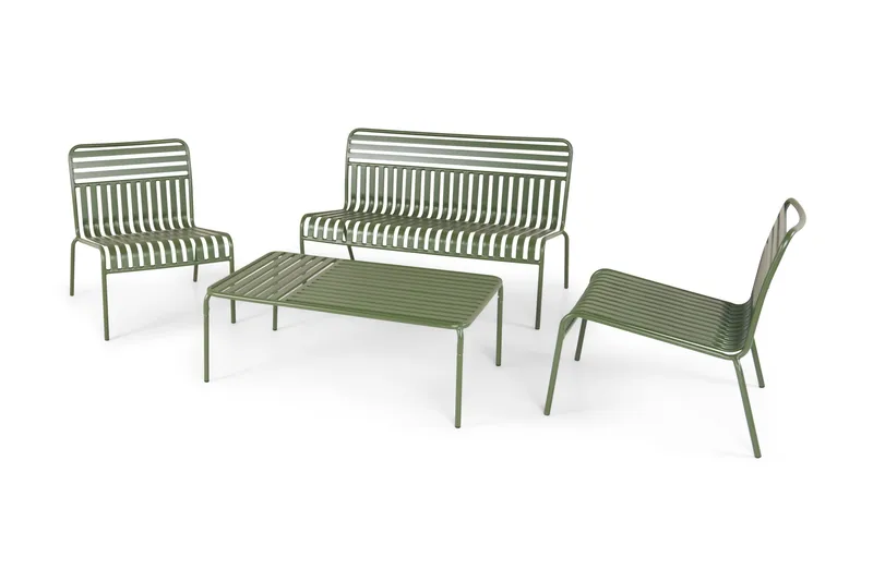 Jarva Liten 4-sits Soffgrupp Utomhus i metall - Oliv - Trädgård & spabad - Utemiljö - Altan & terrass - Altanmöbler