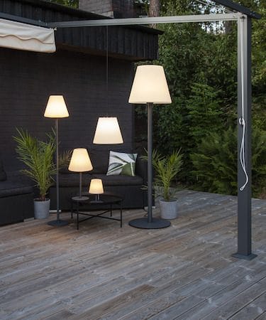 Kreta Bordslampa 16 cm - vit och svart - Trädgård & spabad - Utemiljö - Altan & terrass - Altanbelysning