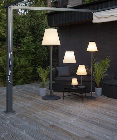 Kreta Bordslampa 16 cm - vit och svart - Trädgård & spabad - Utemiljö - Altan & terrass - Altanbelysning