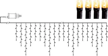 LED-istappsslinga Golden Warm White 12 m 480 ljus - Svart - Trädgård & spabad - Utemiljö - Altan & terrass - Altanbelysning