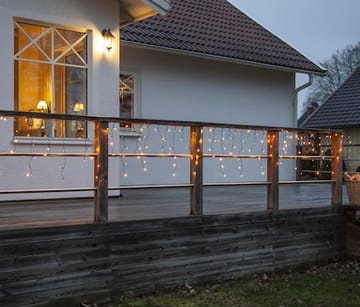 LED-istappsslinga Golden Warm White 12 m 480 ljus - Svart - Trädgård & spabad - Utemiljö - Altan & terrass - Altanbelysning