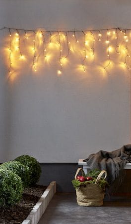 LED-istappsslinga Golden Warm White 6 m 240 ljus - Svart - Trädgård & spabad - Utemiljö - Altan & terrass - Altanbelysning
