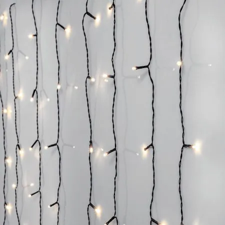 LED-ljusgardin Jul Crispy Ice White 130x130 cm 80 ljus - Svart - Trädgård & spabad - Utemiljö - Altan & terrass - Altanbelysning
