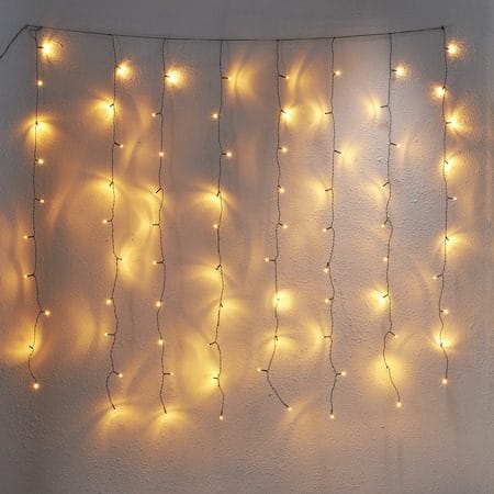 LED-ljusgardin Jul Golden Warm White 130x130 cm 80 ljus - Svart - Trädgård & spabad - Utemiljö - Altan & terrass - Altanbelysning