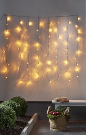 LED-ljusgardin Jul Golden Warm White 130x130 cm 80 ljus - Svart - Trädgård & spabad - Utemiljö - Altan & terrass - Altanbelysning