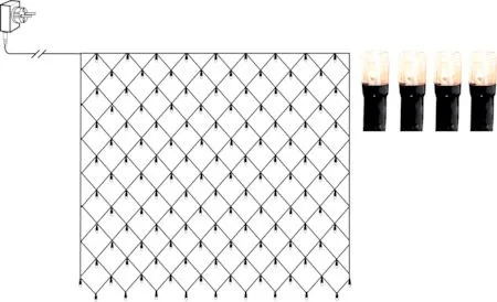 LED-ljusnät Jul Crispy Ice White 200x200 cm 160 ljus - Svart - Trädgård & spabad - Utemiljö - Altan & terrass - Altanbelysning