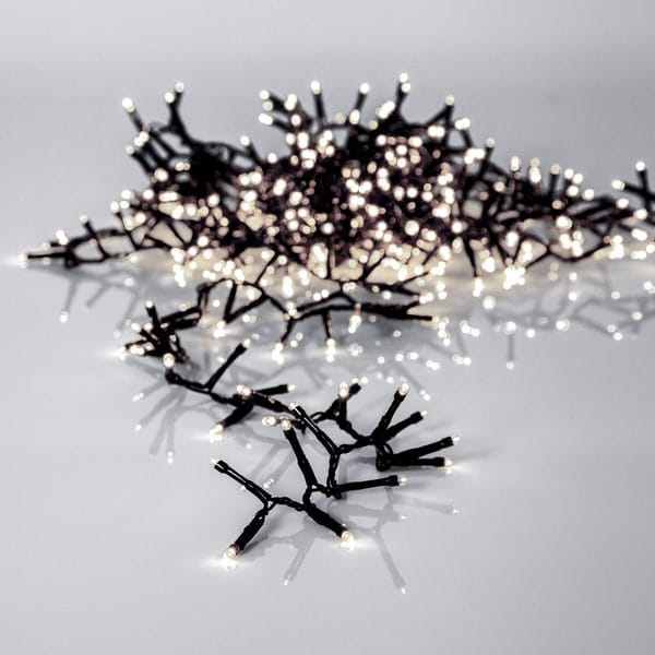 LED-ljusslinga Jul Crispy Ice White 16 m 800 ljus - Svart / Transparent - Trädgård & spabad - Utemiljö - Altan & terrass - Altanbelysning