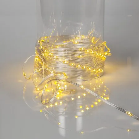 LED-ljusslinga Jul Dew Drop Micro 15 m 200 ljus Varmvit, Transparent