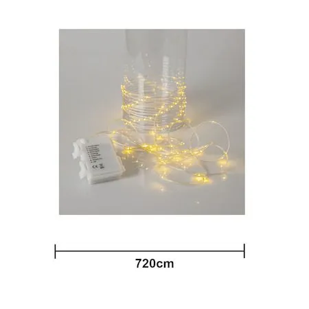 LED-ljusslinga Jul Dew Drop Micro 7 m 96 ljus Varmvit Batteridriven - Transparent - Trädgård & spabad - Utemiljö - Altan & terrass - Altanbelysning