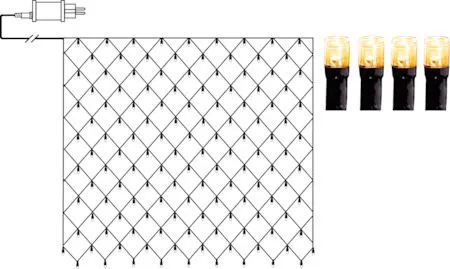 Ljusnät Jul Golden Warm White 3x3 m 200 ljus - Svart - Trädgård & spabad - Utemiljö - Altan & terrass - Altanbelysning