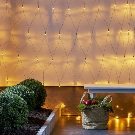 Ljusnät Jul Golden Warm White 3x3 m 200 ljus - Svart - Trädgård & spabad - Utemiljö - Altan & terrass - Altanbelysning