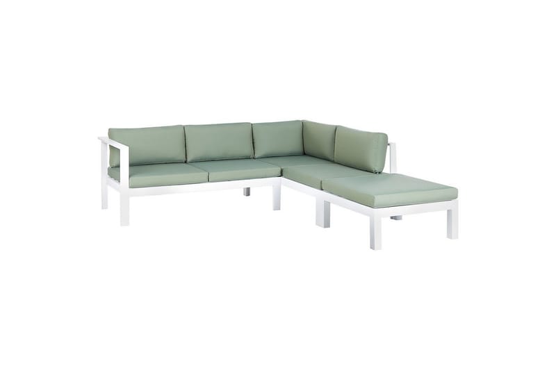 Loungegrupp 5-sits Messina Grön/vit/grå - Grön/vit/grå - Trädgård & spabad - Utemiljö - Altan & terrass - Altanmöbler