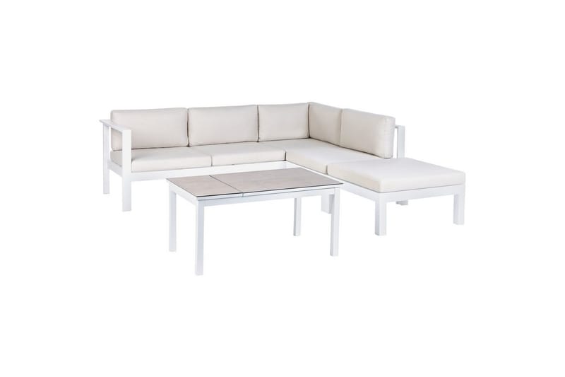 Loungegrupp 5-sits Messina Vit/Grå - Vit/Grå - Trädgård & spabad - Utemiljö - Altan & terrass - Altanmöbler