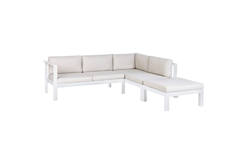 Loungegrupp 5-sits Messina Vit/Grå - Vit/Grå - Trädgård & spabad - Utemiljö - Altan & terrass - Altanmöbler