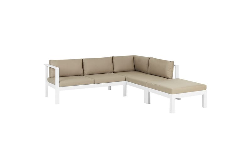 Loungegrupp 5-sits Messina Vit/Grå/Beige - Vit/Grå/Beige - Trädgård & spabad - Utemiljö - Altan & terrass - Altanmöbler