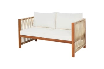 Loungegrupp Antria Ljus trä/beige - Ljus trä/beige - Utemöbler - Loungemöbler - Soffgrupp utomhus