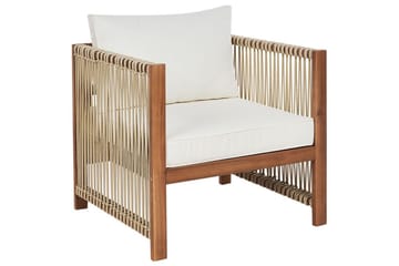 Loungegrupp Antria Ljus trä/beige - Ljus trä/beige - Utemöbler - Loungemöbler - Soffgrupp utomhus