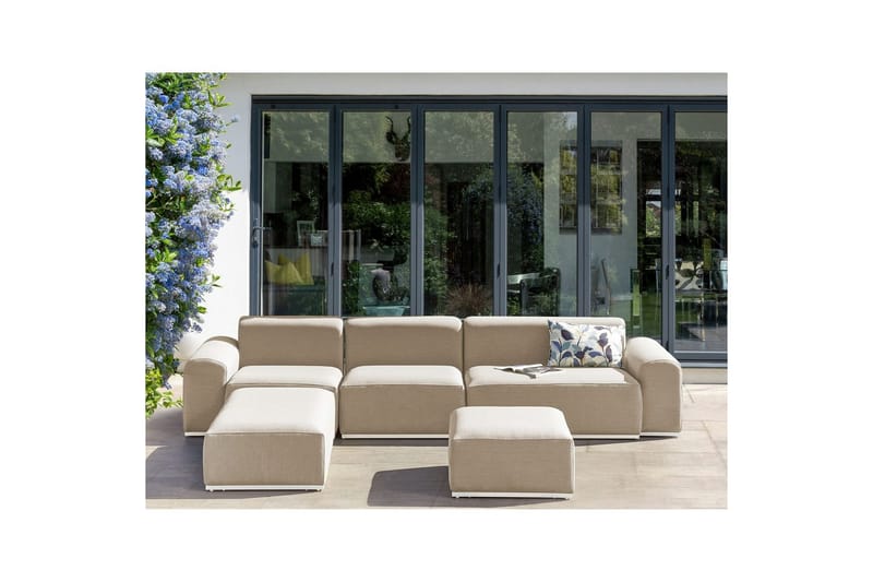 Loungegrupp Battifollo Beige/vit - Beige/vit - Trädgård & spabad - Utemiljö - Altan & terrass - Altanmöbler