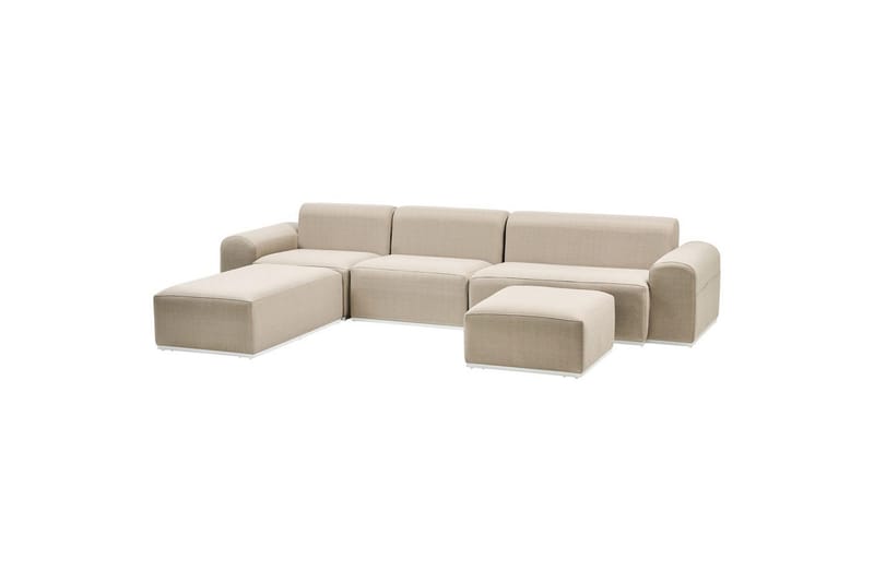 Loungegrupp Battifollo Beige/vit - Beige/vit - Trädgård & spabad - Utemiljö - Altan & terrass - Altanmöbler
