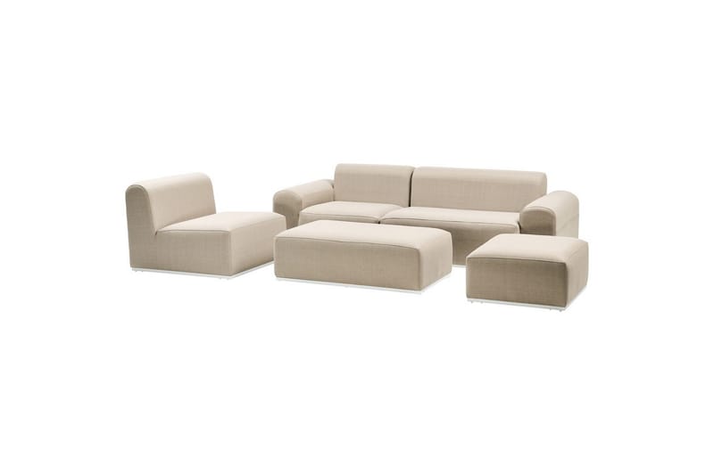 Loungegrupp Battifollo Beige/vit - Beige/vit - Trädgård & spabad - Utemiljö - Altan & terrass - Altanmöbler