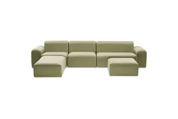Loungegrupp Battifollo Grön/Vit - Grön/Vit - Utemöbler - Loungemöbler - Soffgrupp utomhus