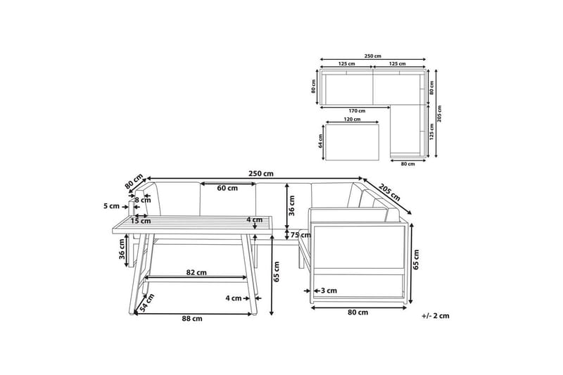 Loungegrupp Castella/Fratte Grön/vit/grå - Grön/vit/grå - Trädgård & spabad - Utemiljö - Altan & terrass - Altanmöbler