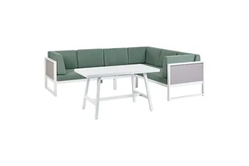 Loungegrupp Castella/Fratte Grön/vit/grå - Grön/vit/grå - Utemöbler - Loungemöbler - Soffgrupp utomhus