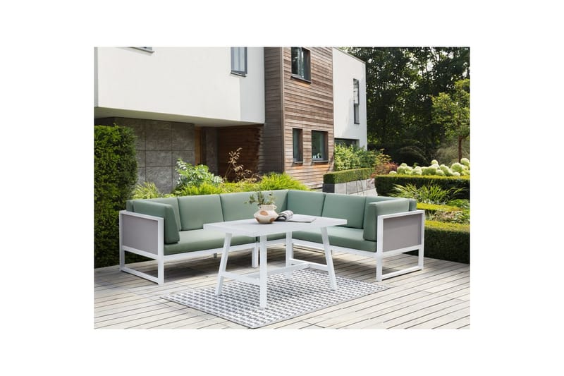 Loungegrupp Castella/Fratte Grön/vit/grå - Grön/vit/grå - Trädgård & spabad - Utemiljö - Altan & terrass - Altanmöbler
