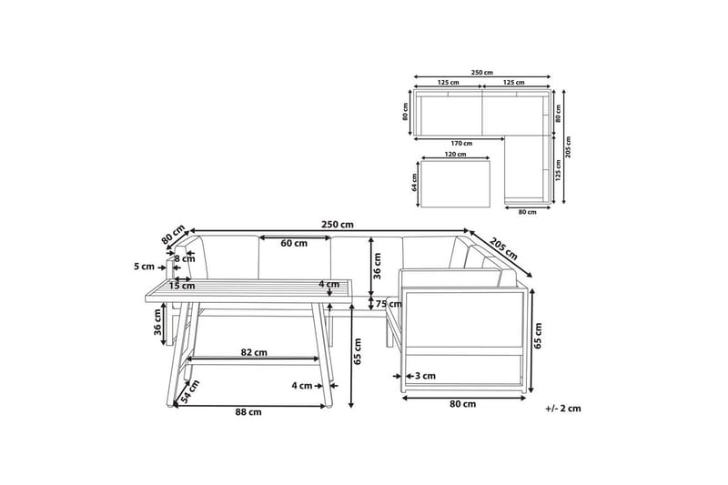 Loungegrupp Castella/Fratte Vit/Grå - Vit/Grå - Trädgård & spabad - Utemiljö - Altan & terrass - Altanmöbler