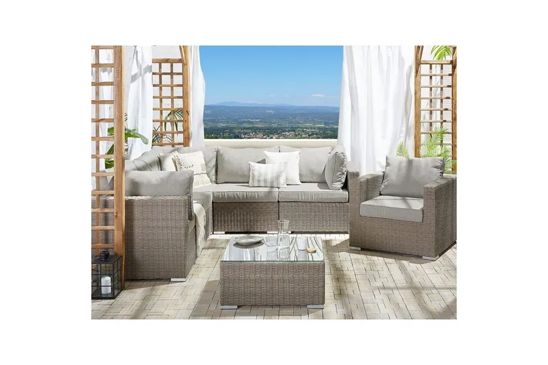 Loungegrupp Contare Grå/beige, Högervänd - Grå/beige, Högervänd - Trädgård & spabad - Utemiljö - Altan & terrass - Altanmöbler