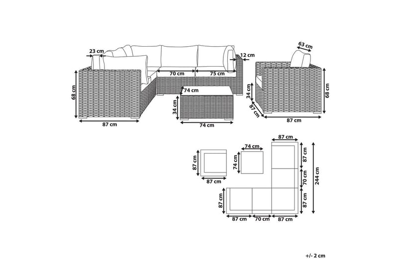 Loungegrupp Contare Grå/beige, Högervänd - Grå/beige, Högervänd - Trädgård & spabad - Utemiljö - Altan & terrass - Altanmöbler