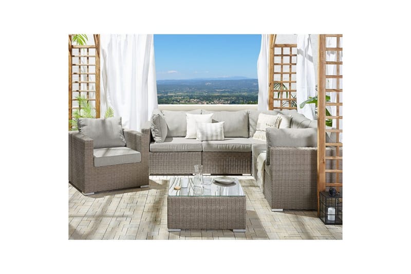 Loungegrupp Contare Grå/beige, Vänstervänd - Grå/beige, Vänstervänd - Trädgård & spabad - Utemiljö - Altan & terrass - Altanmöbler