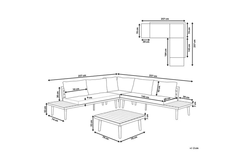 Loungegrupp Corato Grå/mörkt trä/ljust trä - Grå/mörkt trä/ljust trä - Trädgård & spabad - Utemiljö - Altan & terrass - Altanmöbler