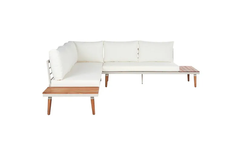 Loungegrupp Corato Vit/ljust trä - Vit/ljust trä - Trädgård & spabad - Utemiljö - Altan & terrass - Altanmöbler