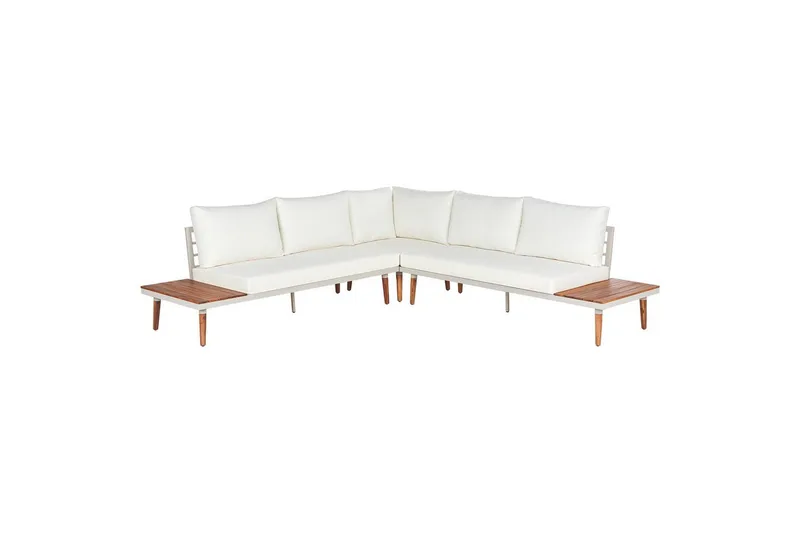 Loungegrupp Corato Vit/ljust trä - Vit/ljust trä - Trädgård & spabad - Utemiljö - Altan & terrass - Altanmöbler