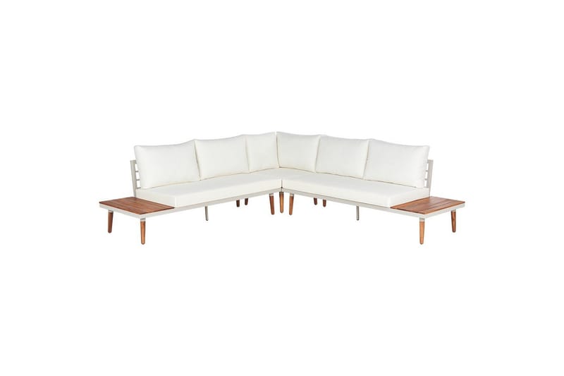 Loungegrupp Corato Vit/ljust trä - Vit/ljust trä - Trädgård & spabad - Utemiljö - Altan & terrass - Altanmöbler