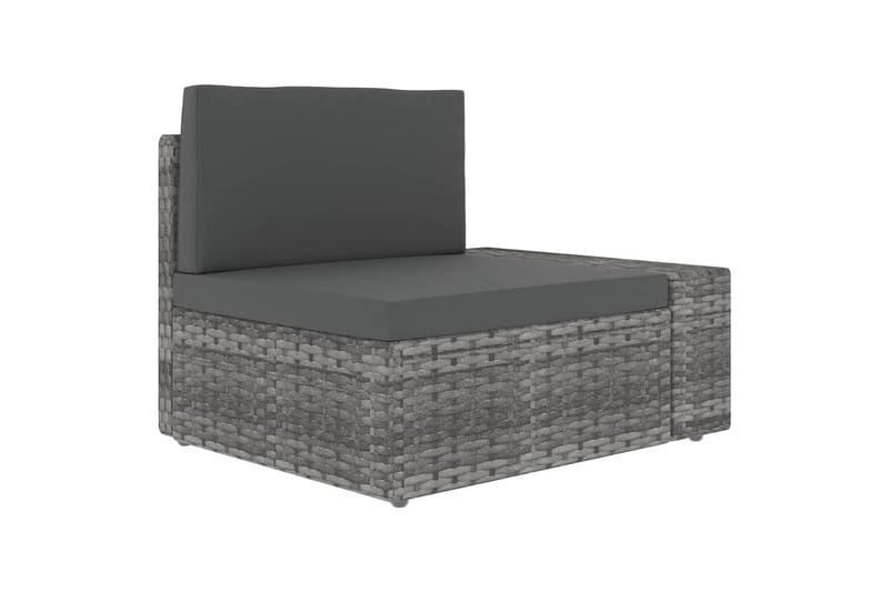 Loungegrupp Utomhus för trädgården 11 delar grå konstrotting - Grå - Trädgård & spabad - Utemiljö - Altan & terrass - Altanmöbler