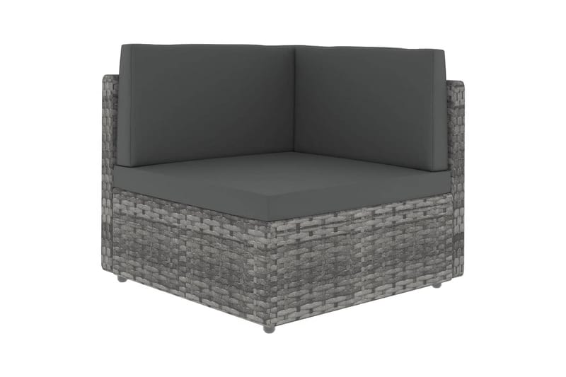 Loungegrupp Utomhus för trädgården 11 delar grå konstrotting - Grå - Trädgård & spabad - Utemiljö - Altan & terrass - Altanmöbler