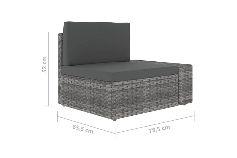 Loungegrupp Utomhus för trädgården 5 delar konstrotting grå - Grå - Trädgård & spabad - Utemiljö - Altan & terrass - Altanmöbler