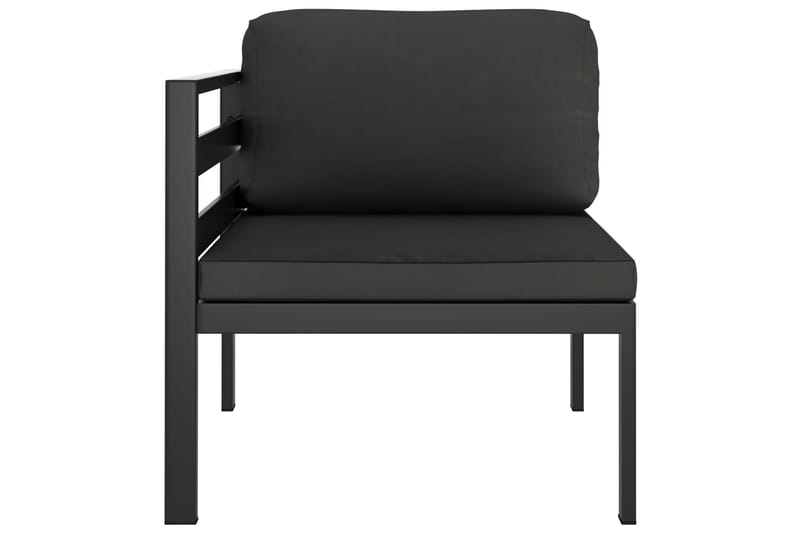 Loungegrupp Utomhus för trädgården 6 delar med dynor aluminium antra - Antracit - Trädgård & spabad - Utemiljö - Altan & terrass - Altanmöbler