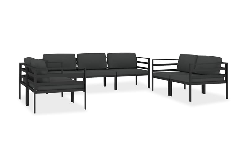 Loungegrupp för tr�ädgården 7 delar med dynor aluminium antra - Antracit - Altanmöbler - Soffgrupp utomhus - Loungegrupp & Loungeset