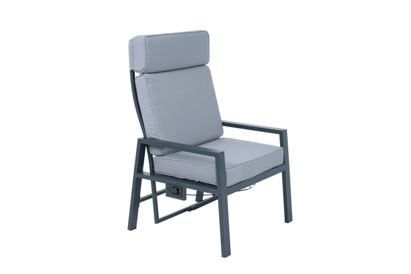 Loungegrupp i aluminium med recliner – Soffa, 2 stolar & bord | Apelviken - Trädgård & spabad - Utemiljö - Altan & terrass - Altanmöbler