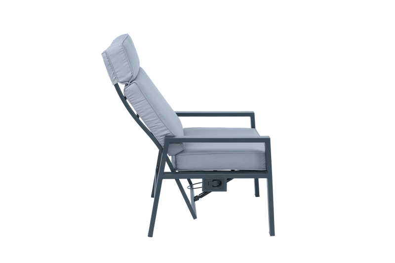 Loungegrupp i aluminium med recliner – Soffa, 2 stolar & bord | Apelviken - Trädgård & spabad - Utemiljö - Altan & terrass - Altanmöbler