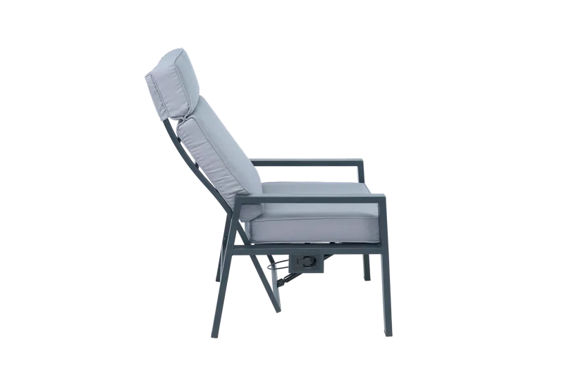 Loungegrupp i aluminium med recliner – Soffa, 2 stolar & bord | Apelviken - Trädgård & spabad - Utemiljö - Altan & terrass - Altanmöbler