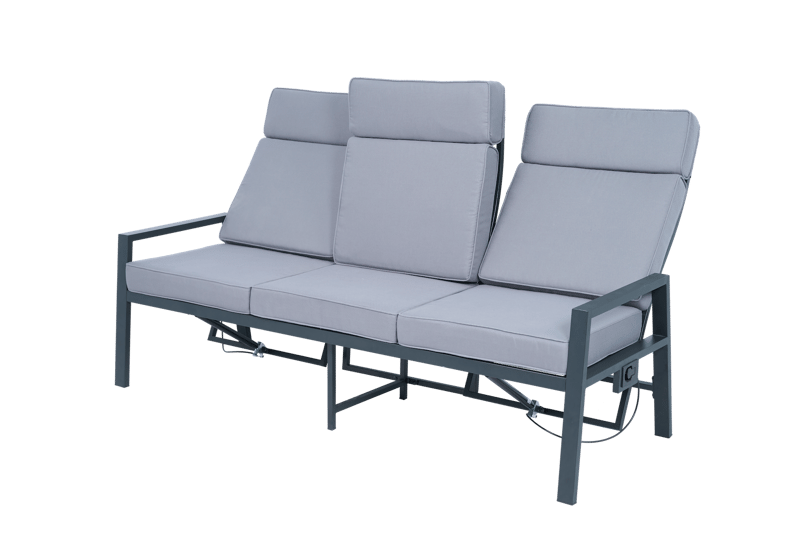 Loungegrupp i aluminium med recliner – Soffa, 2 stolar & bord | Apelviken - Trädgård & spabad - Utemiljö - Altan & terrass - Altanmöbler