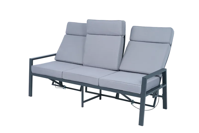 Loungegrupp i aluminium med recliner – Soffa, 2 stolar & bord | Apelviken - Trädgård & spabad - Utemiljö - Altan & terrass - Altanmöbler